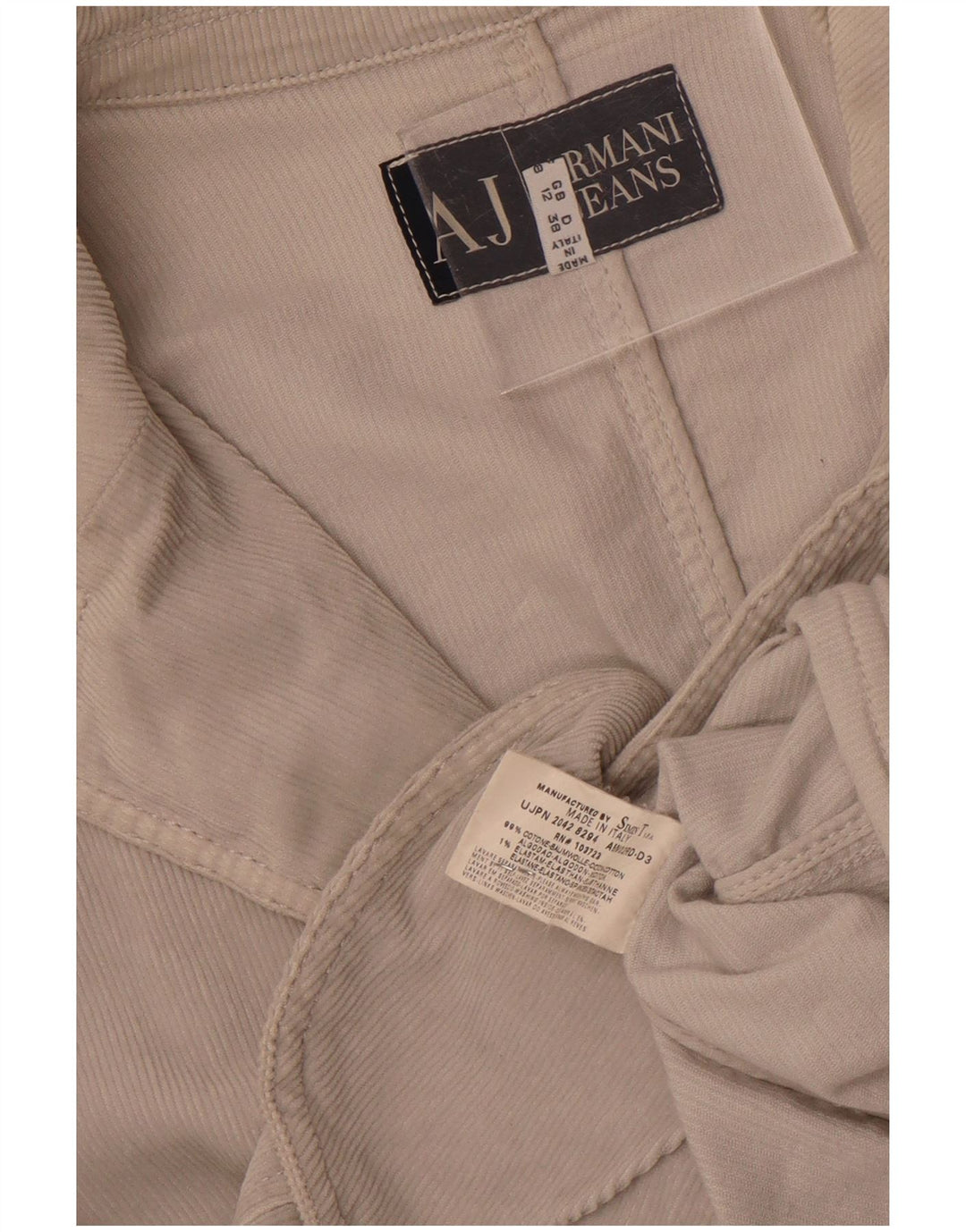 Armani Jeans Dame 3-knaps Corduroy Blazer Jacket UK 12 Medium Grey