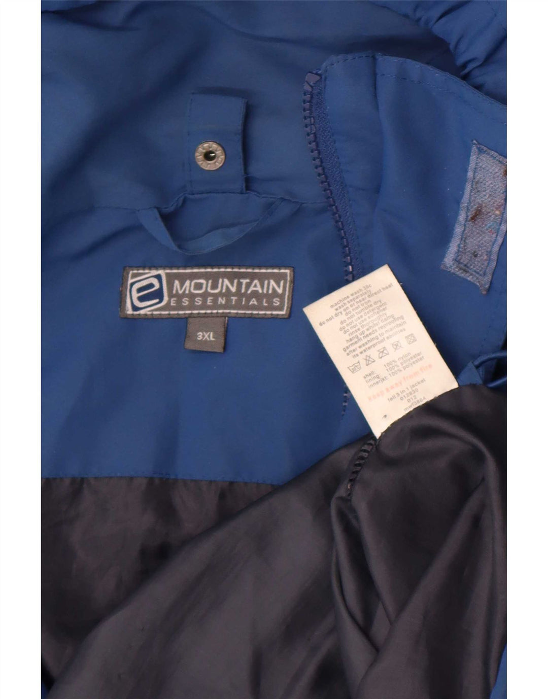Mountain Essentials Regnjakke med hætte til mænd UK 46 3XL Blå Nylon