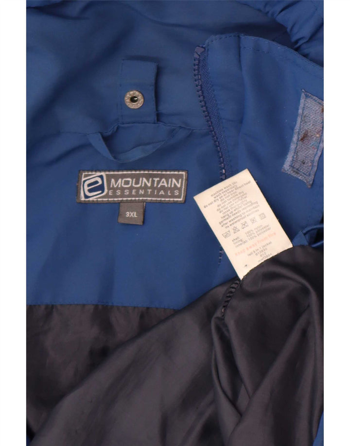 Mountain Essentials Regnjakke med hætte til mænd UK 46 3XL Blå Nylon
