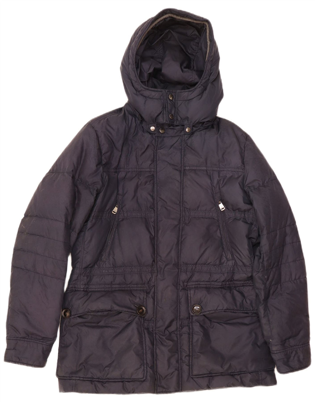 Henry Cottons Herre hættepolstret jakke IT 48 Medium Navy Blue