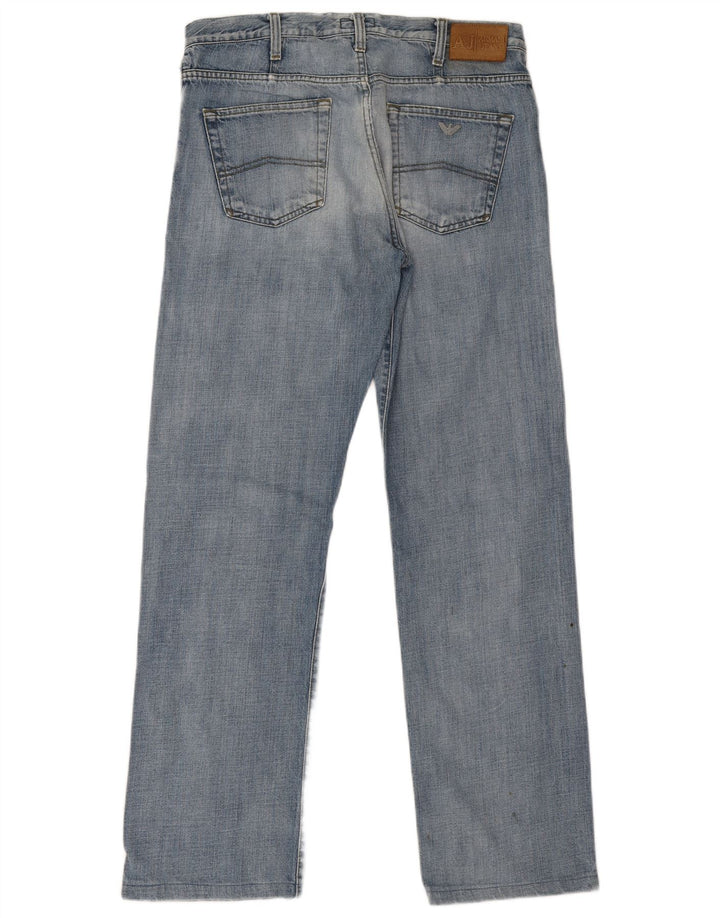 Armani Straight Jeans til mænd W34 L31 Blå Bomuld