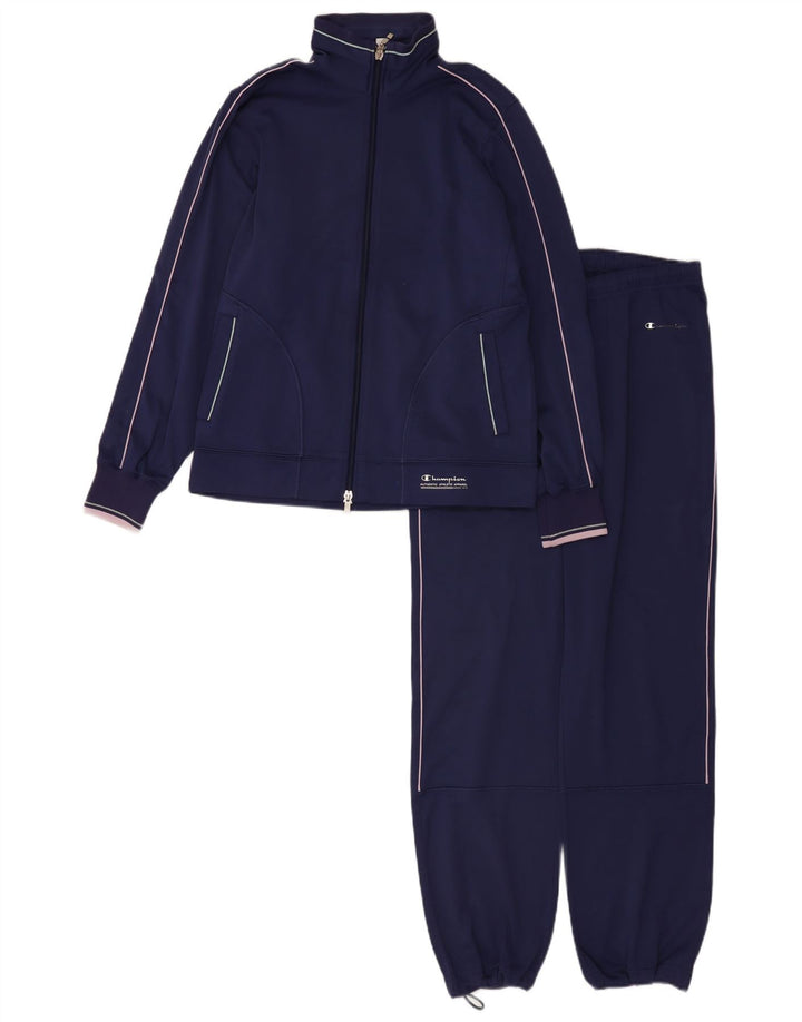 Champion Womens Loose Fit Fuld træningsdragt UK 10 Small Navy Blue Polyester