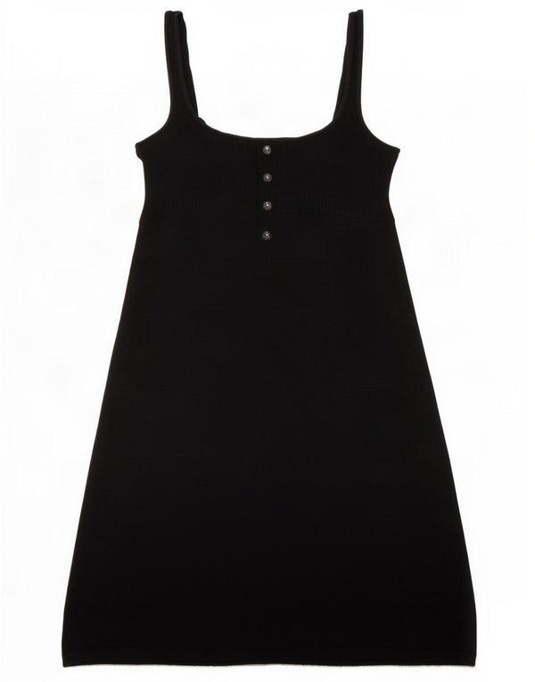 Volcom Womens Slip Dress UK 4 XS Sort bomuld