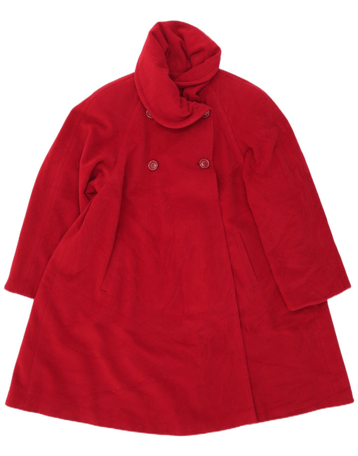 mabb Dame Oversized Dobbeltradet Frakke UK 18 XL Rød Uld