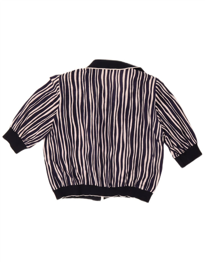 Liola Dame Kortærmet Crop Shirt Bluse IT 42 Mellem marineblå stribet