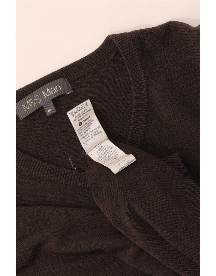 Marks & Spencer Herre V-hals sweater Medium Brun Akryl
