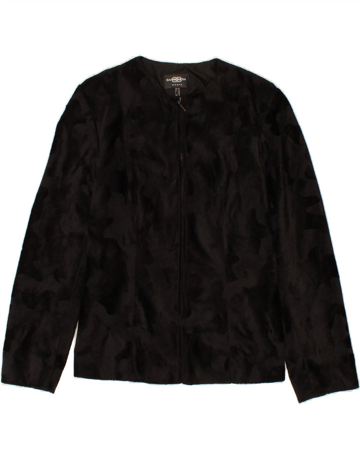 VINTAGE Womens Blazer Jacket UK 10 Small  Black Polyester Vintage Vintage and Second-Hand Vintage from Messina Hembry 
