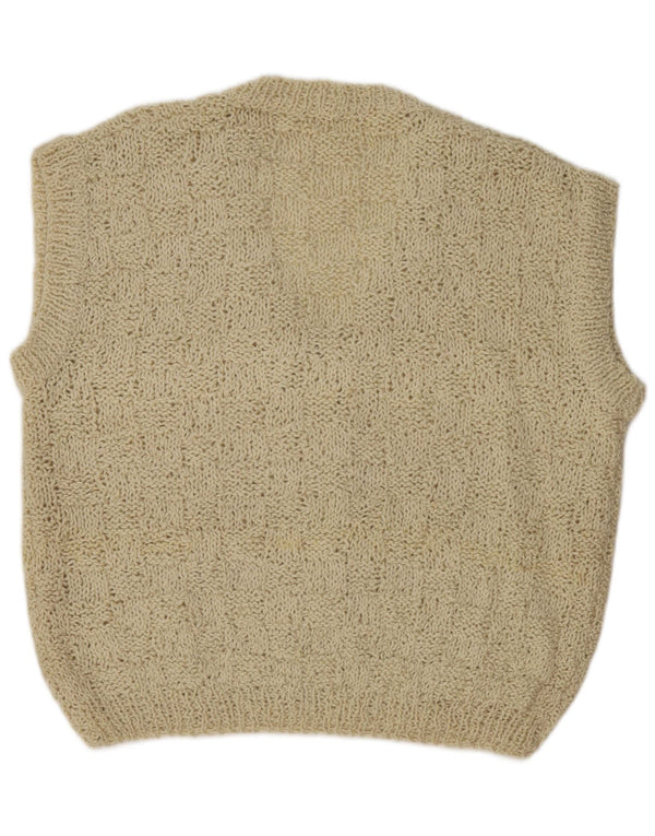 Vintage oversized ærmeløs cardigan sweater til kvinder UK 18 XL Off White