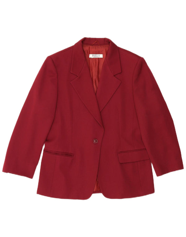 Marella Kvinders 1-knaps 2-delt Nederdel-sæt UK 18 XL W34 Bourgogne Uld