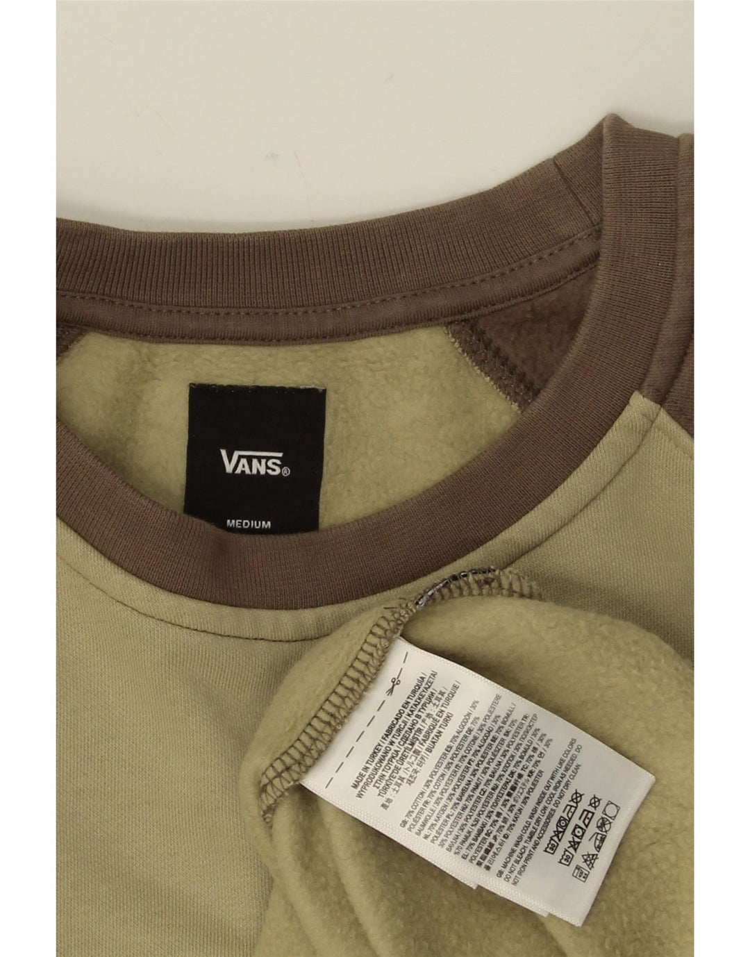 VANS Sweatshirt til mænd Medium Khaki Colourblock Bomuld