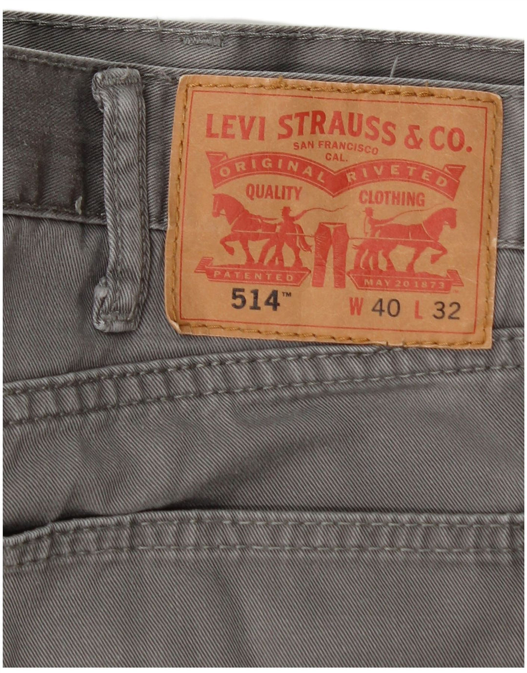 Levi's Herre 514 Lige Casual Bukser W40 L32 Grå Bomuld