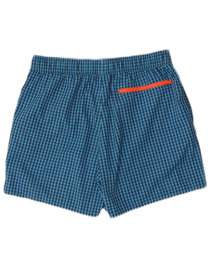ADIDAS Badeshorts til mænd, store blå Gingham-polyester