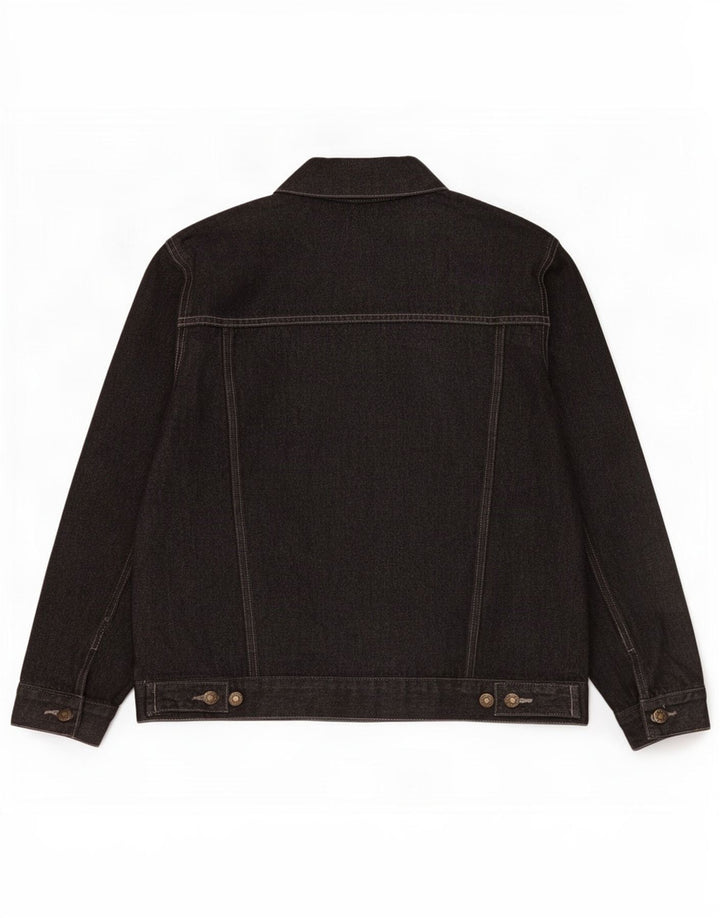Denim Style Dame Denim Jacket UK 14 Stor Sort Bomuld