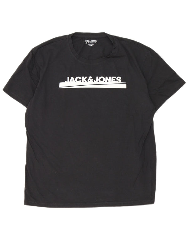 Jack & Jones Herre grafisk T-shirt top XL sort bomuld