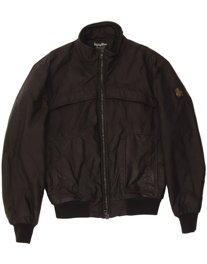 REFRIGIWEAR Mens Cruz Bomber Jacket UK 40 Large Black Nylon Vintage Refrigiwear and Second-Hand Refrigiwear from Messina Hembry 
