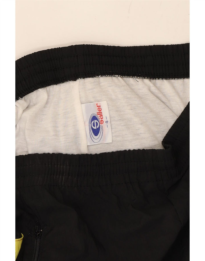 SALLER Mens Tracksuit Trousers Joggers Large  Black Colourblock Nylon Vintage Saller and Second-Hand Saller from Messina Hembry 