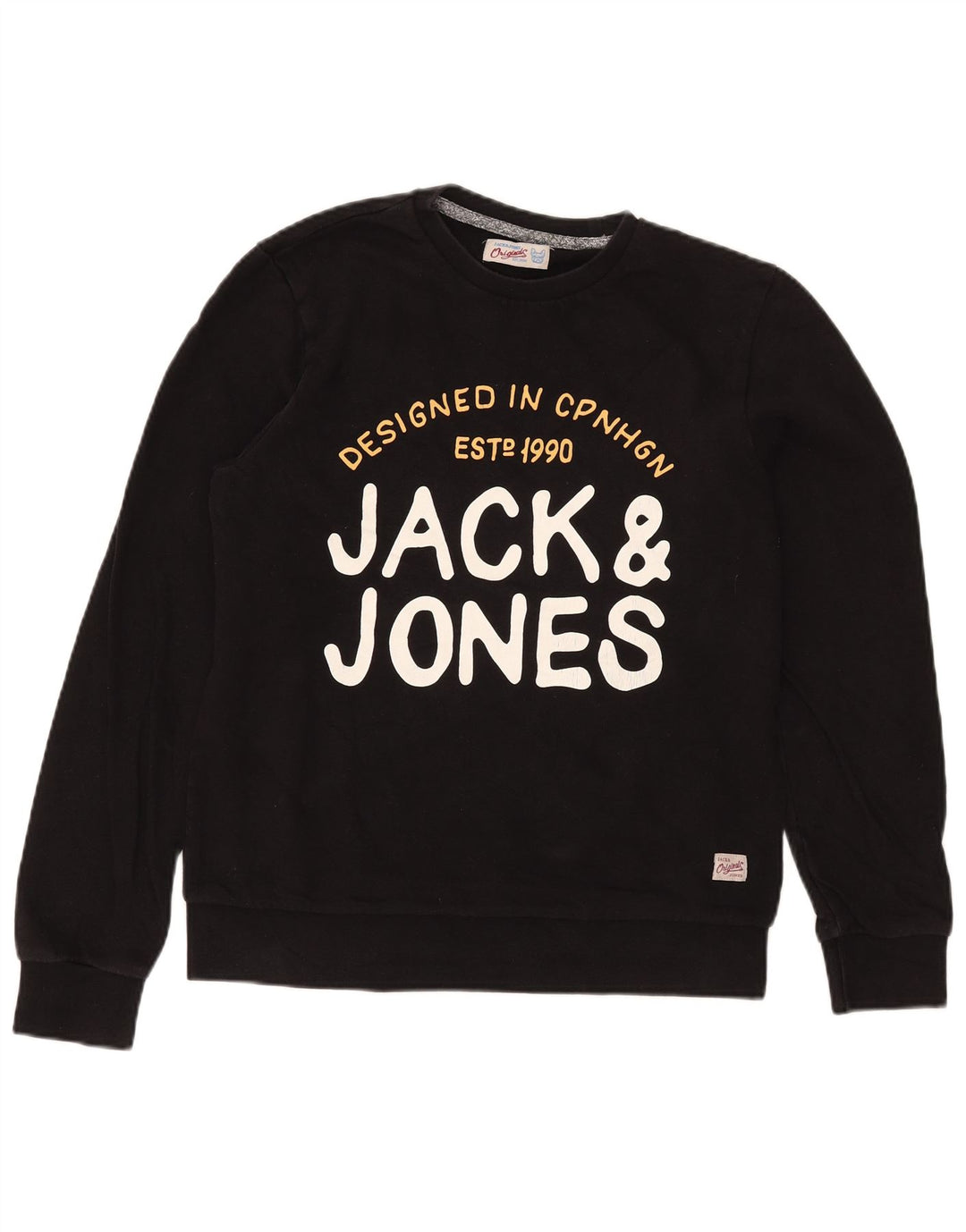 Jack & Jones Herre grafisk sweatshirt Jumper Medium Sort Bomuld