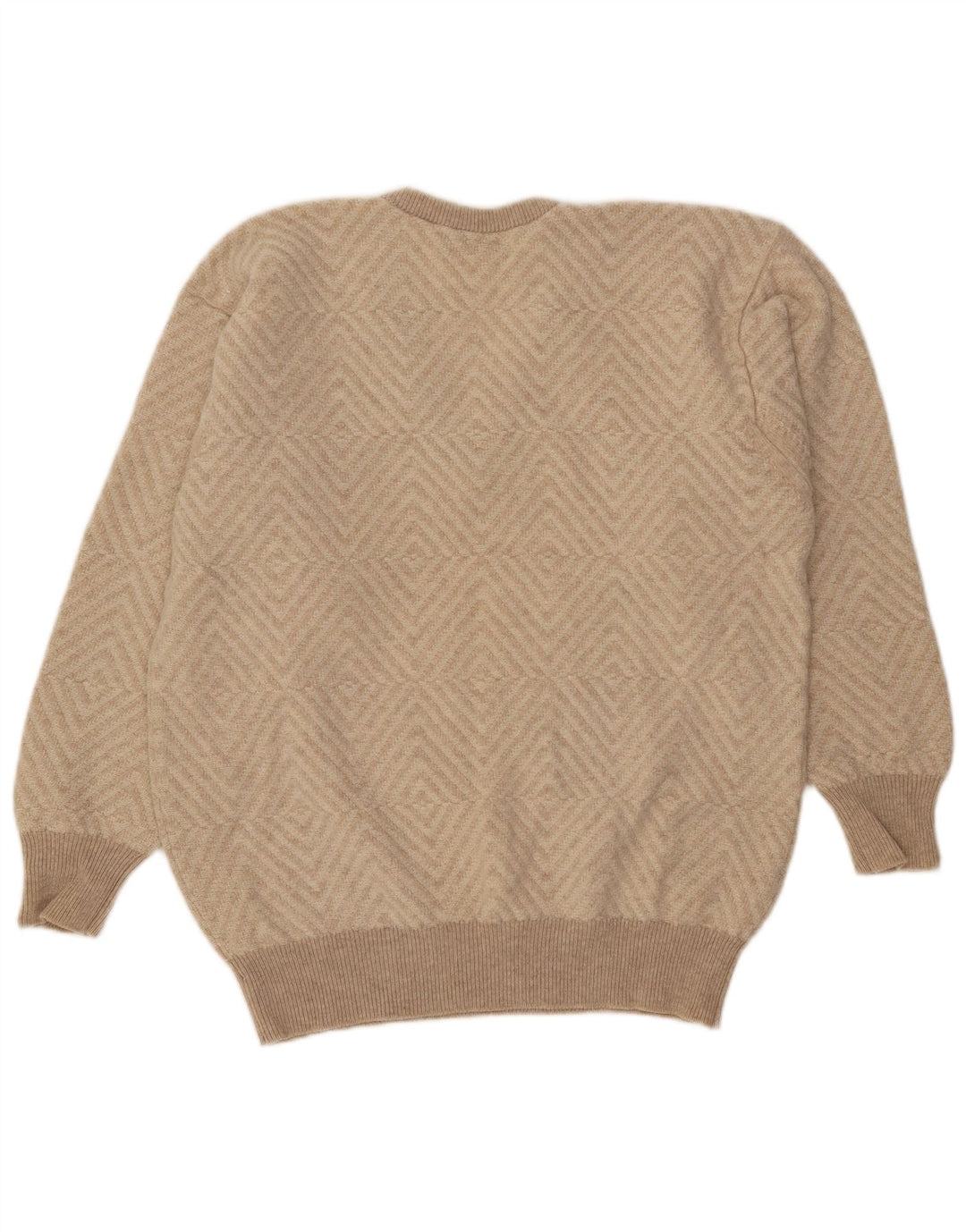 Lyle & Scott Herre V-hals sweater XL Beige Geometrisk Uld