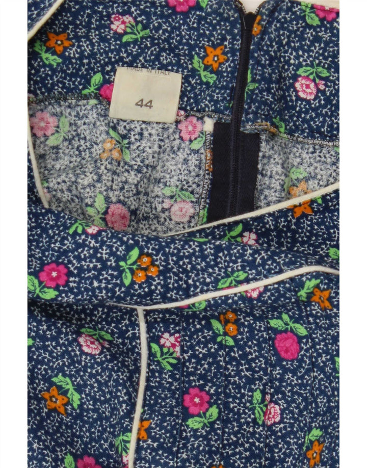 Nuova Moda Dame Maxi Dress IT 44 Medium Blue Floral