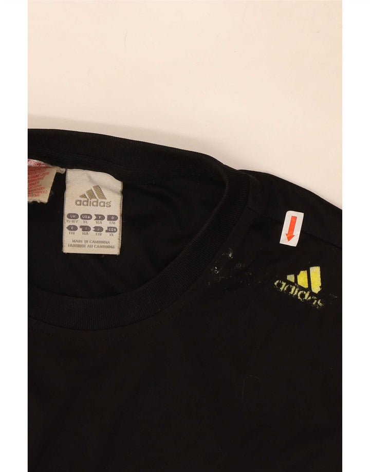 Adidas drenge grafisk t-shirt top 15-16 år sort polyester