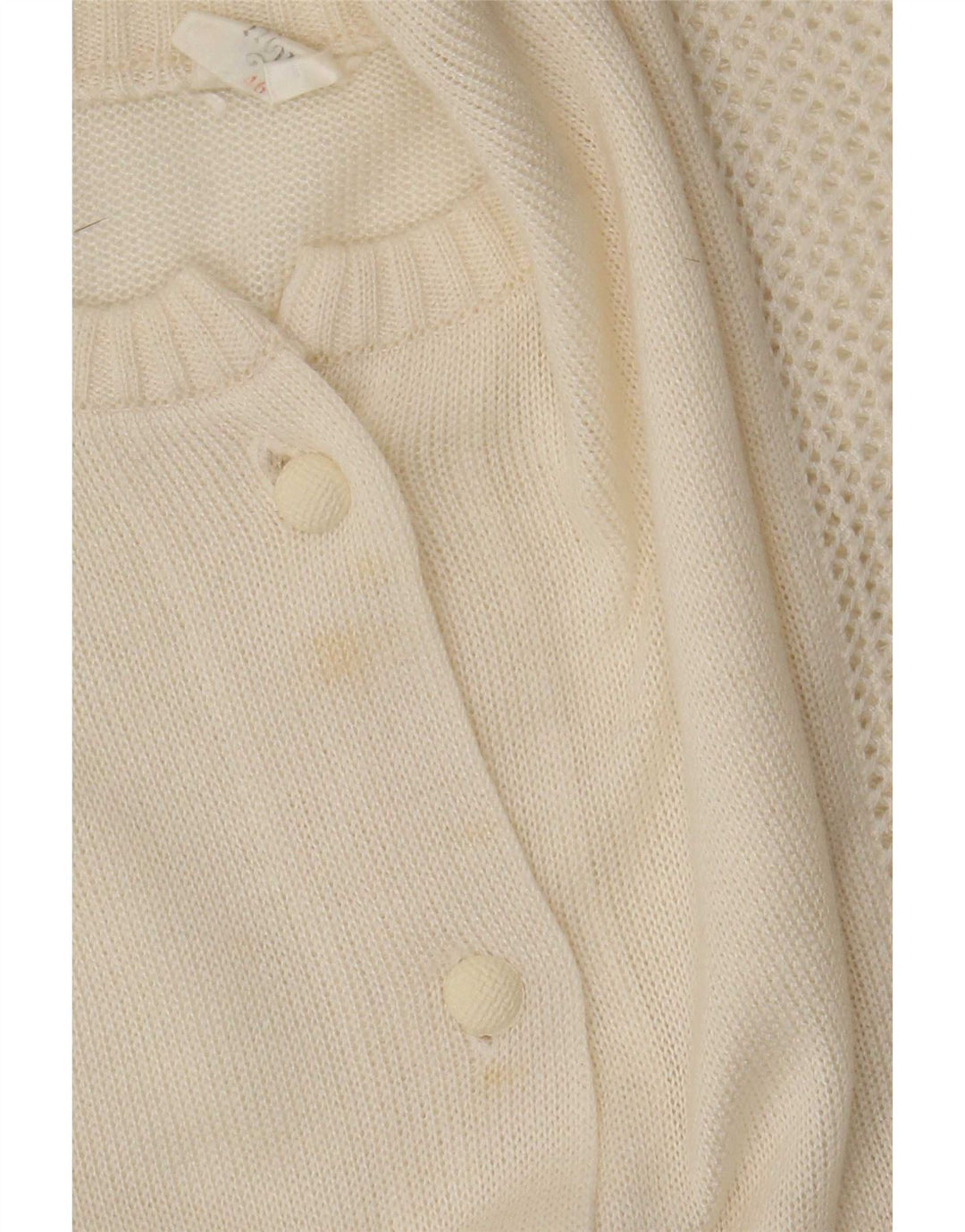 Vintage dame cardigan sweater IT 46 Large Off White Polyacrylic