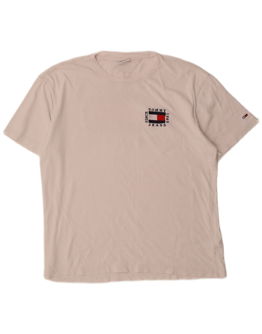 Tommy Hilfiger Herre Grafisk T-Shirt Top Stor Hvid Bomuld