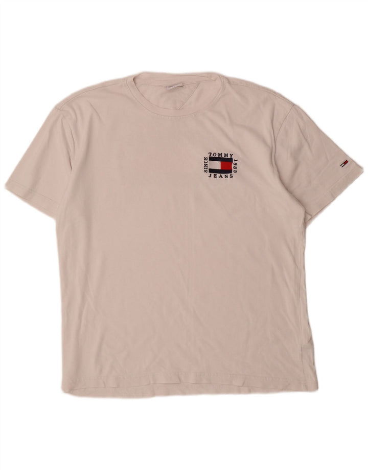 Tommy Hilfiger Herre Grafisk T-Shirt Top Stor Hvid Bomuld