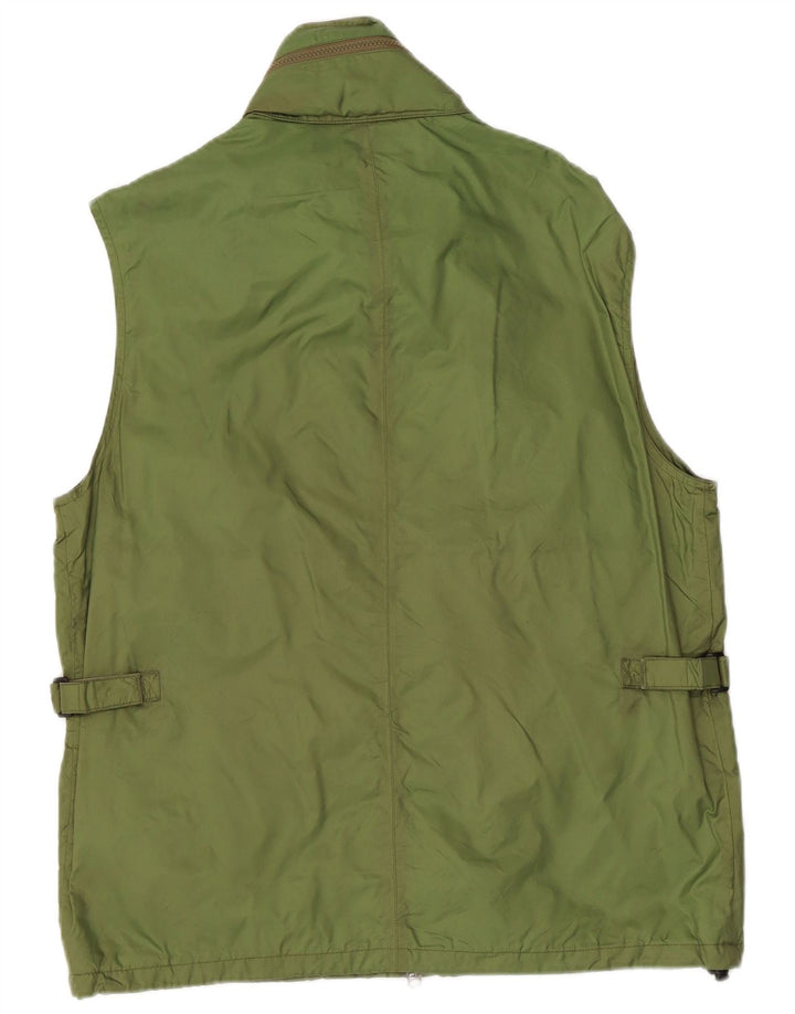 ALBERTO ASPESI Herre Hooded Utility Gilet UK 42 XL Grøn Nylon
