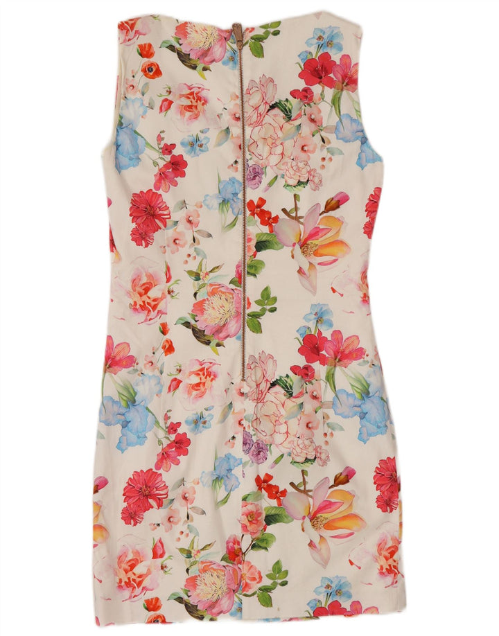 Frankie Morello Dame Ærmeløs Skede Kjole IT 42 Medium White Floral