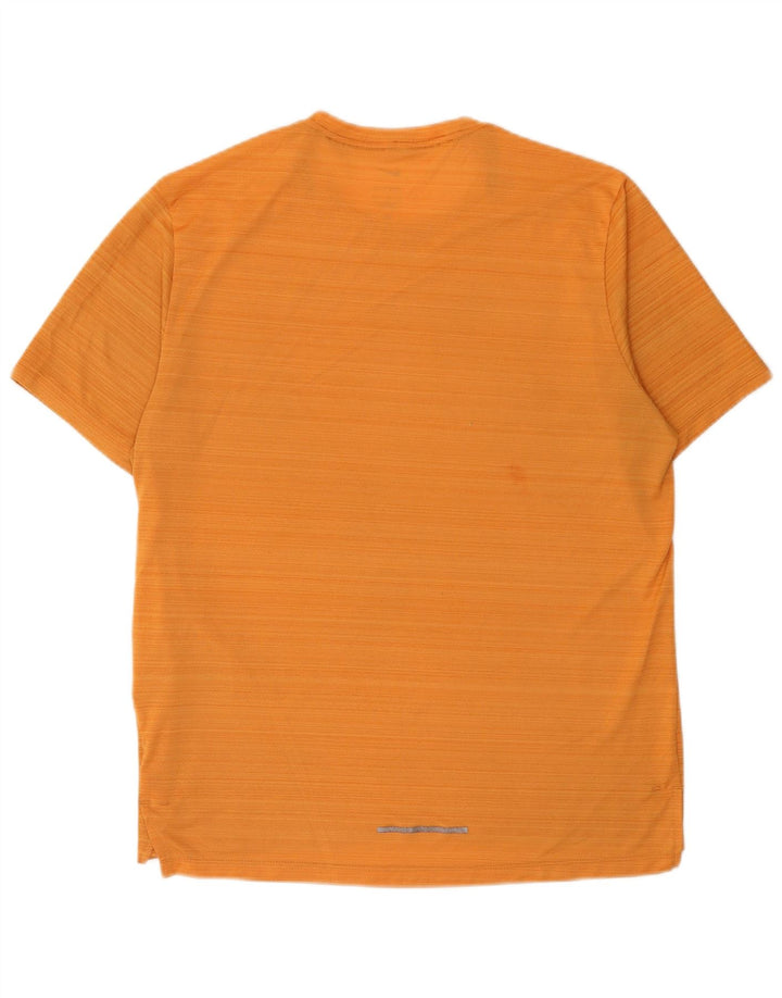 Nike Herre Dri Fit T-Shirt Top Stor Orange Nålestribet Polyester