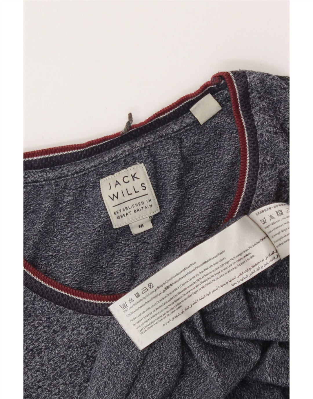 Jack Wills Herre T-shirt Top Medium Marineblå Flecked Bomuld
