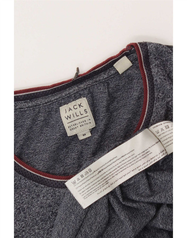 Jack Wills Herre T-shirt Top Medium Marineblå Flecked Bomuld