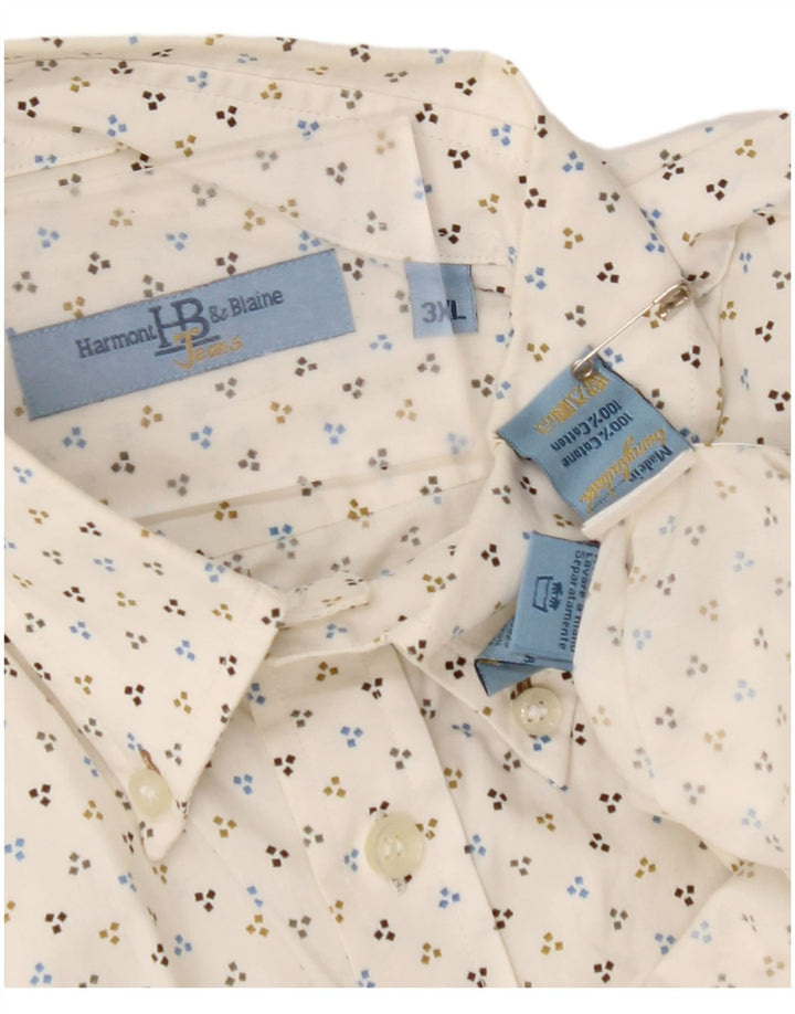 HARMONT & BLAINE Herreskjorte 3XL Off White plettet bomuld