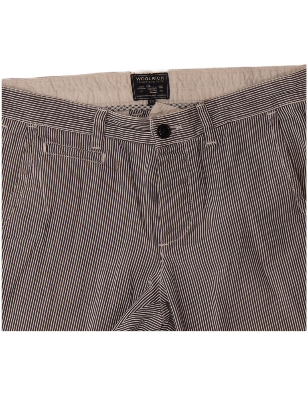 Woolrich Chino Shorts til mænd W33 Medium Marineblå Nålestribet bomuld