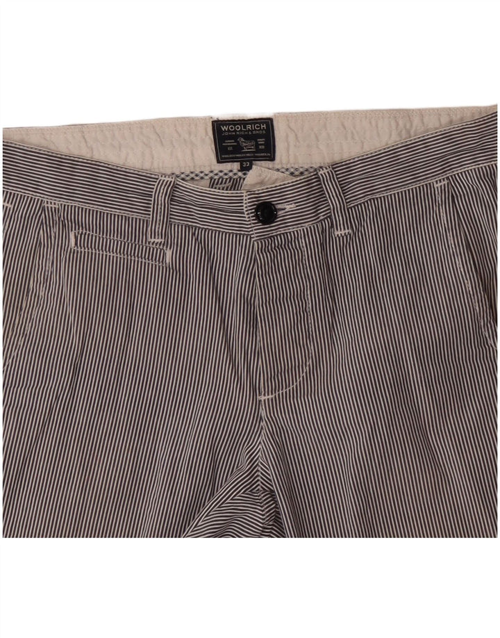 Woolrich Chino Shorts til mænd W33 Medium Marineblå Nålestribet bomuld