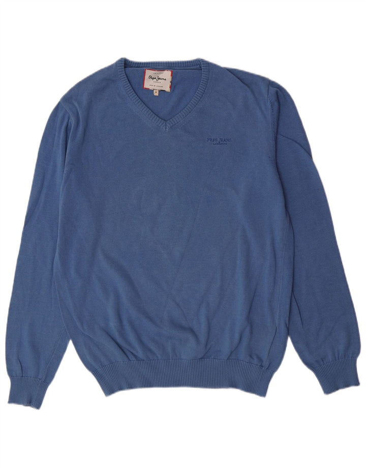 PEPE Jeans Herre V-hals sweater Medium Blå Bomuld