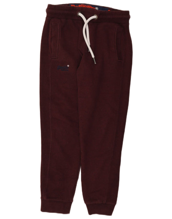 Superdry Womens Slim Fit træningsdragt Bukser Joggers UK 14 Medium Burgundy