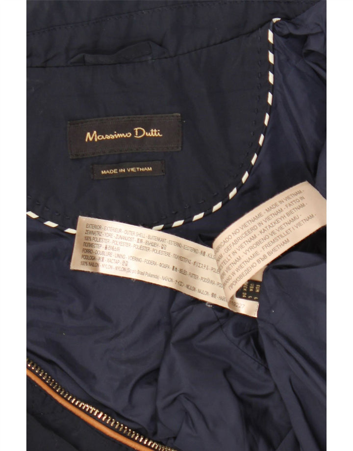 Massimo Dutti Dame Quilted Gilet UK 14 Large Navy Blue Nylon