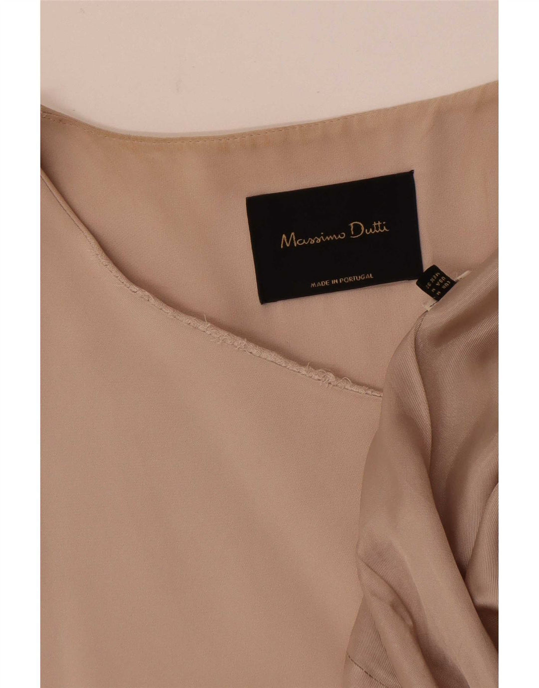 Massimo Dutti Dame Longline ærmeløs blazerjakke UK 14 Medium Beige