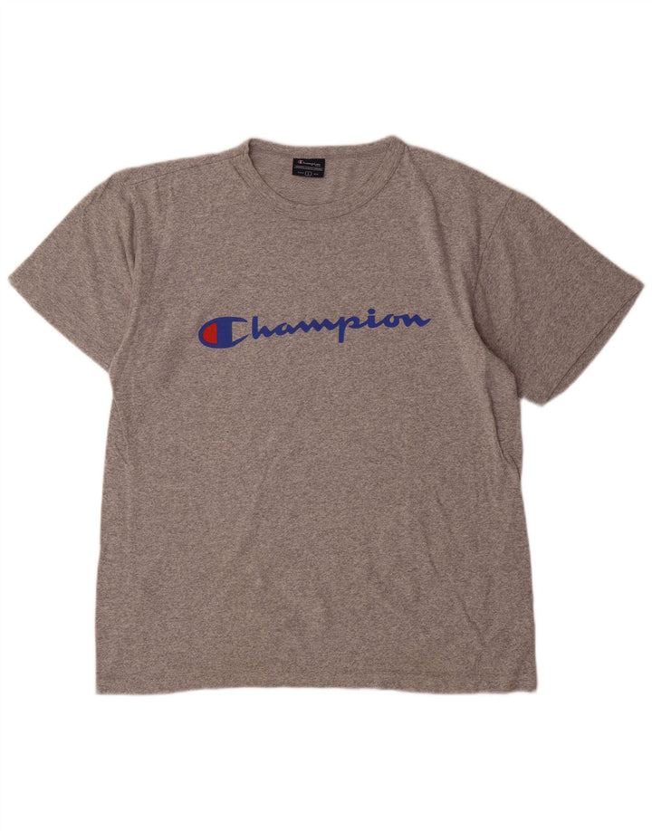 Champion Herre Grafisk T-Shirt Top Stor Grå Flecked