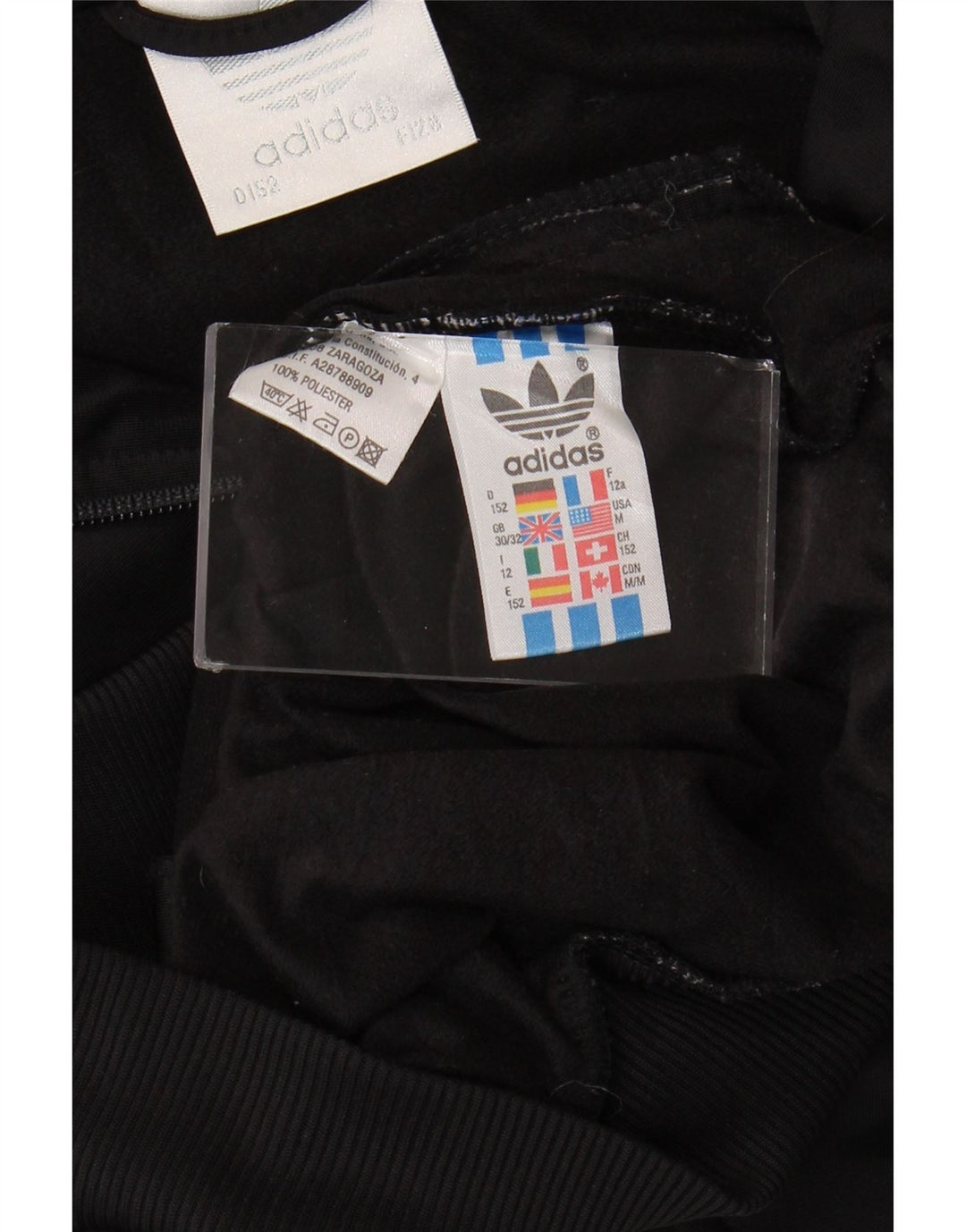 Adidas Drenge Træningsdragt Topjakke 11-12 År Medium Sort Polyester