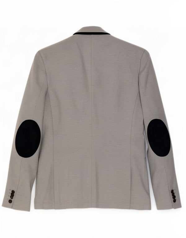 Zara Herre 2-knaps blazerjakke EU 52 Large Grå Colourblock Polyester