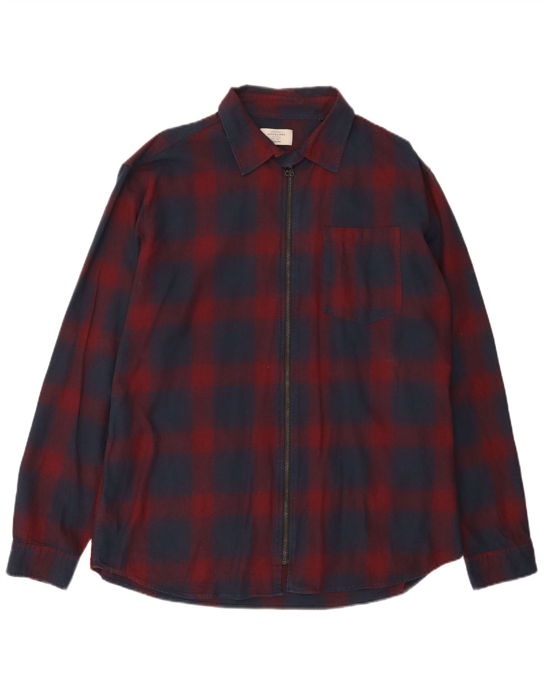 Jack & Jones herre flannelskjorte 2XL rød ternet bomuld