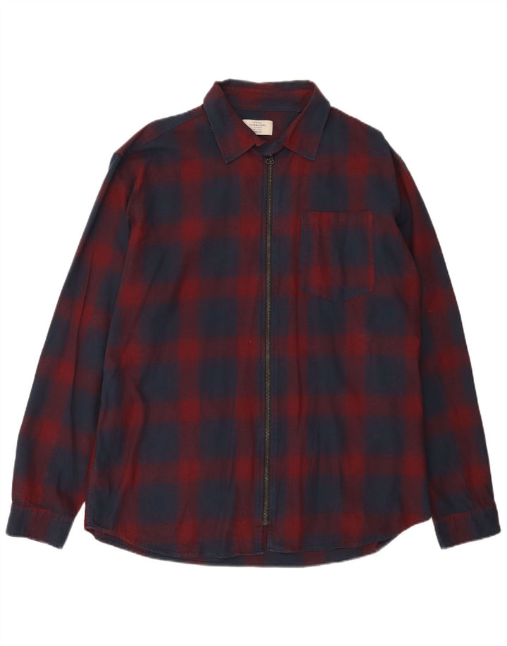 Jack & Jones herre flannelskjorte 2XL rød ternet bomuld