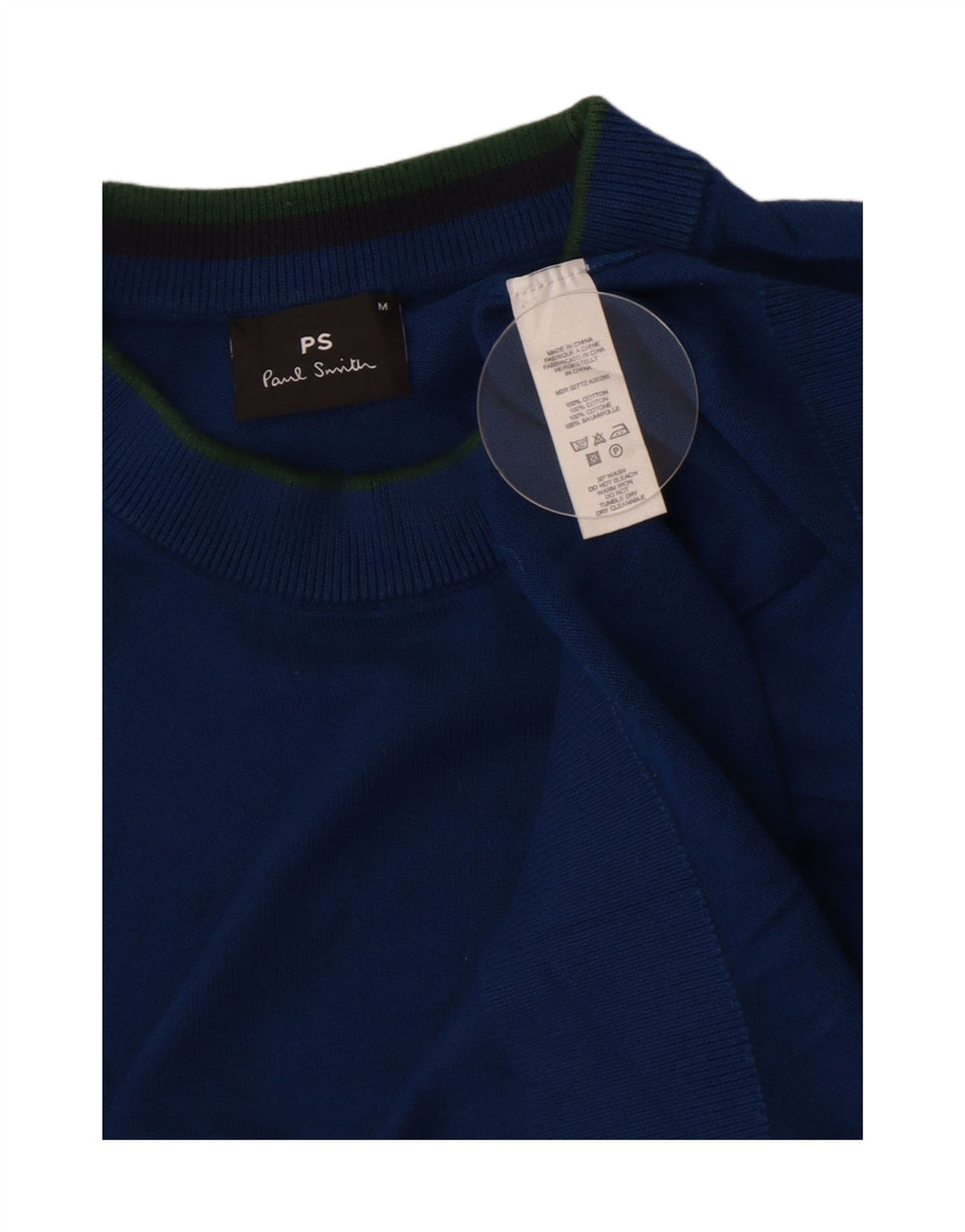 Paul Smith Herre Crew Neck Jumper Sweater Medium Blue Bomuld