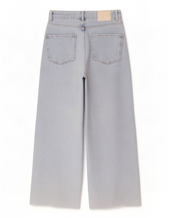 Zara Dame Jeans med brede ben EU 36 XS W26 L26 Blå