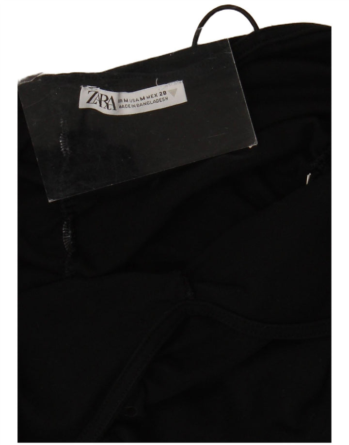 Zara Dame Mini Slip Dress UK 12 Medium Black