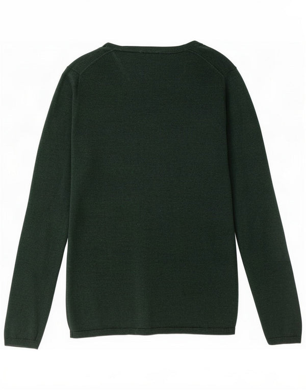 Tommy Hilfiger Dame V-hals sweater UK 10 Lille grøn uld