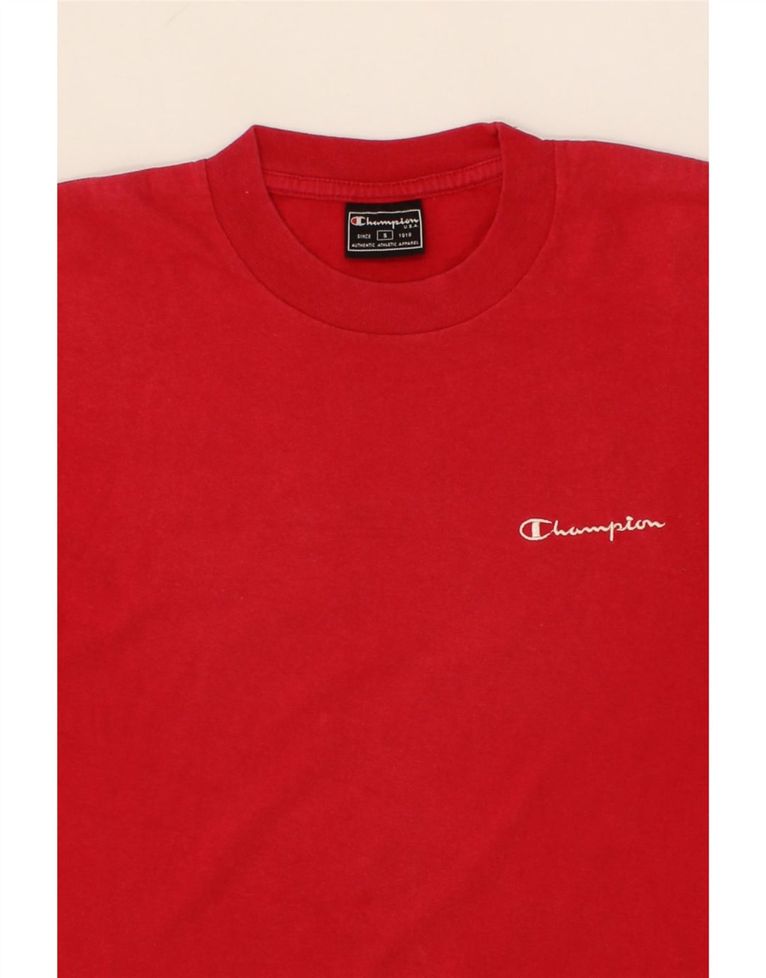 CHAMPION Mens T-Shirt Top Small Red Cotton Vintage Champion and Second-Hand Champion from Messina Hembry 