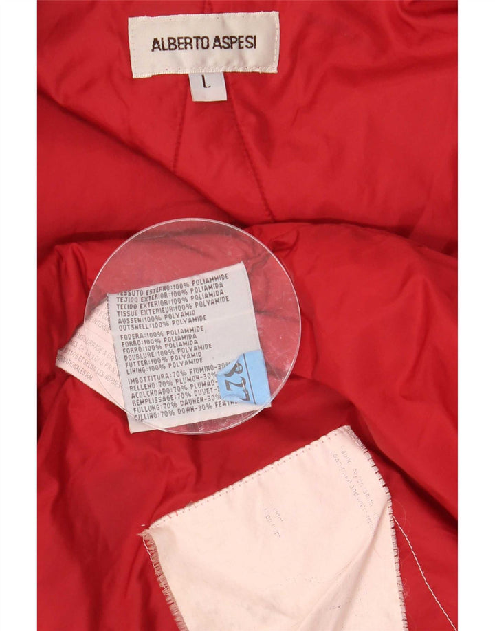 Alberto Aspesi Herre Polstret Gilet UK 40 Large Rød Polyamid